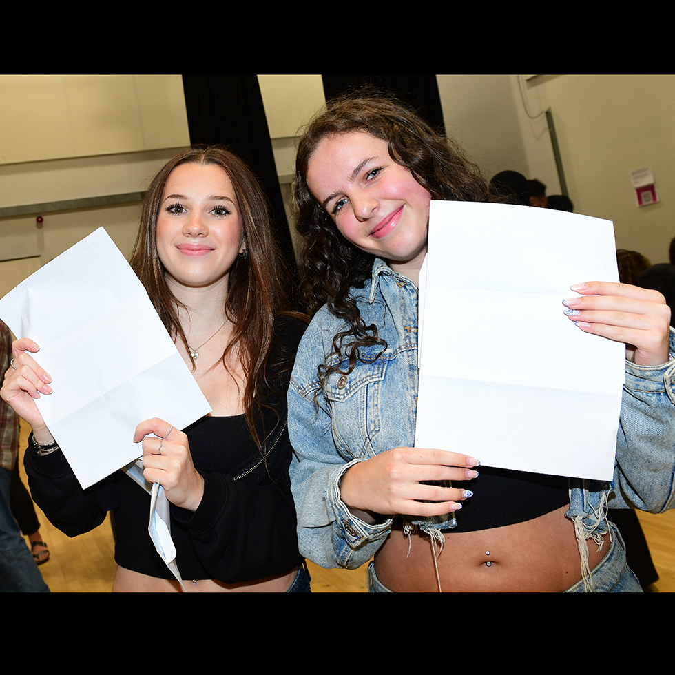 Image of students receiving exam results